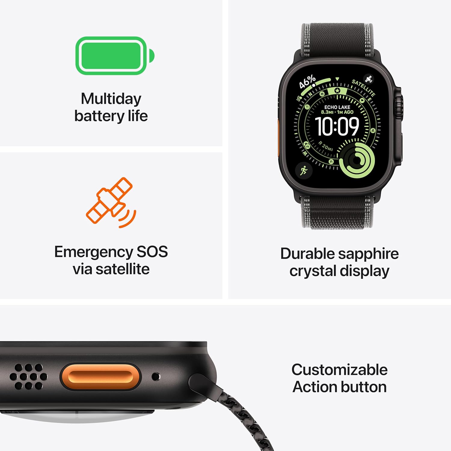 Apple Watch Ultra 3 [GPS + Cellular, 49mm]  - ساعة آبل ووتش ألترا 3 الذكية (GPS + Cellular) مقاس 49 مم